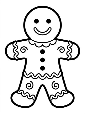 Gingerbread man coloring page