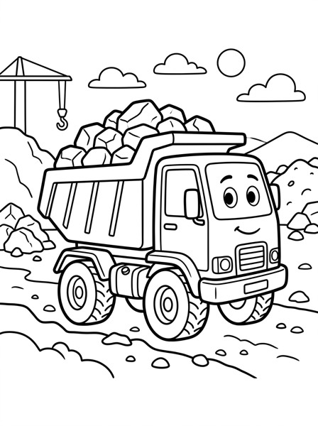 Dump truck coloring page