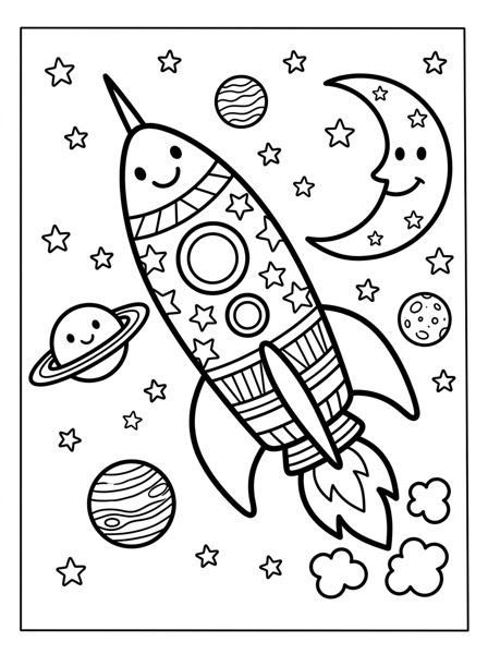 Rocket coloring page