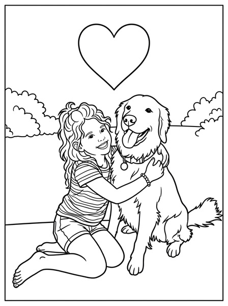 The same photo turned into a coloring page