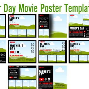 Father’s Day Movie Poster Canva Template – Fully Editable