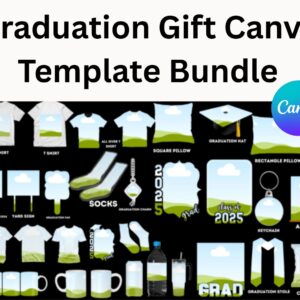 Graduation Gift Canva Template Bundle Editable Mockups for T-Shirts, Mugs, Pillows, Yard Signs & More