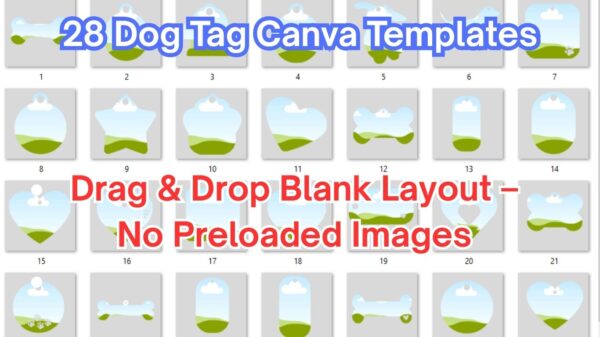 28 Dog Tag Canva Templates-drag and drop