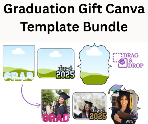 Graduation Gift Canva Template Bundle Editable Mockups for T-Shirts, Mugs, Pillows, Yard Signs & More - Image 3