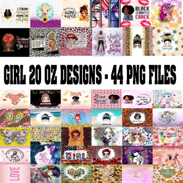 Girl 20oz Tumbler Design Bundle