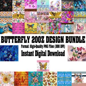 Butterfly Tumbler PNG Bundle