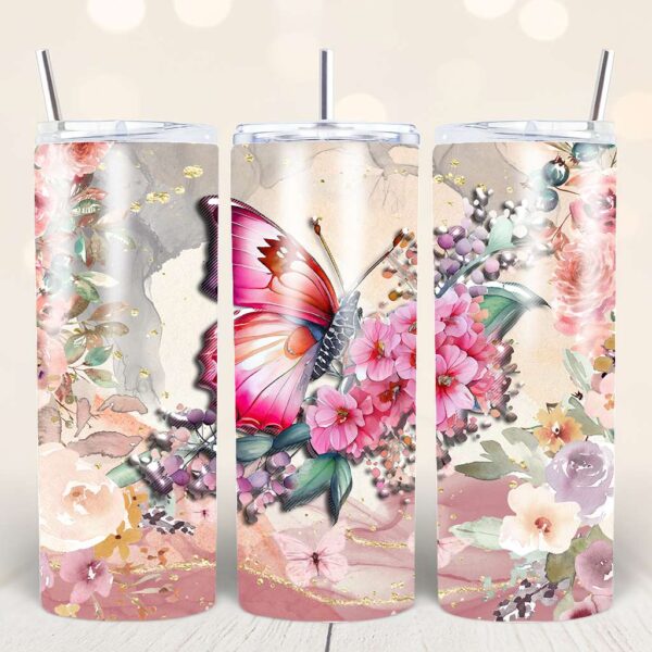 Butterfly Tumbler PNG Bundle - Image 25