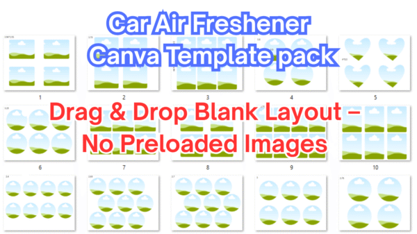Car Air Freshener Canva Template Bundle–Drag & Drop Design