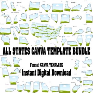 Editable U.S. State Map Template – Canva template