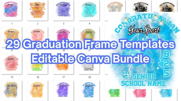 29 Graduation Frame Templates – Editable Canva Bundle