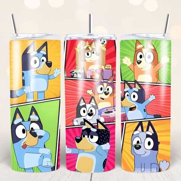 Bluey 20oz Tumbler Design Bundle – 12 PNG Files (Sublimation Wraps) - Image 12