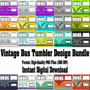 20OZ Vintage Bus Tumbler Design Bundle