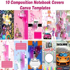 10 Composition Notebook Covers canva Templates (12)