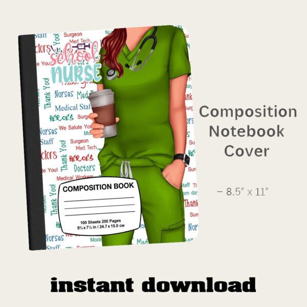 Nurse Composition Notebook Cover PNG Bundle - Image 9