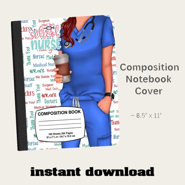 Nurse Composition Notebook Cover PNG Bundle - Image 10