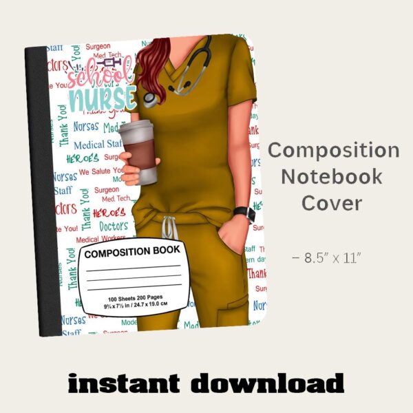 Nurse Composition Notebook Cover PNG Bundle - Image 11