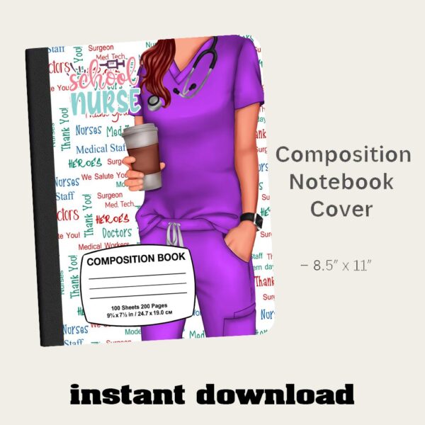 Nurse Composition Notebook Cover PNG Bundle - Image 12