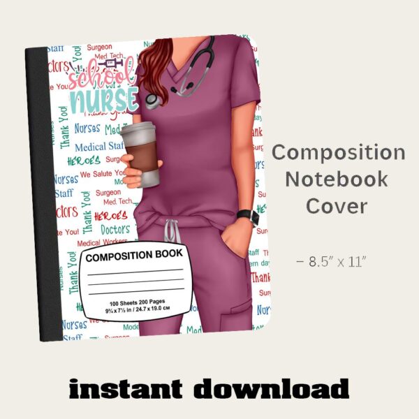 Nurse Composition Notebook Cover PNG Bundle - Image 5