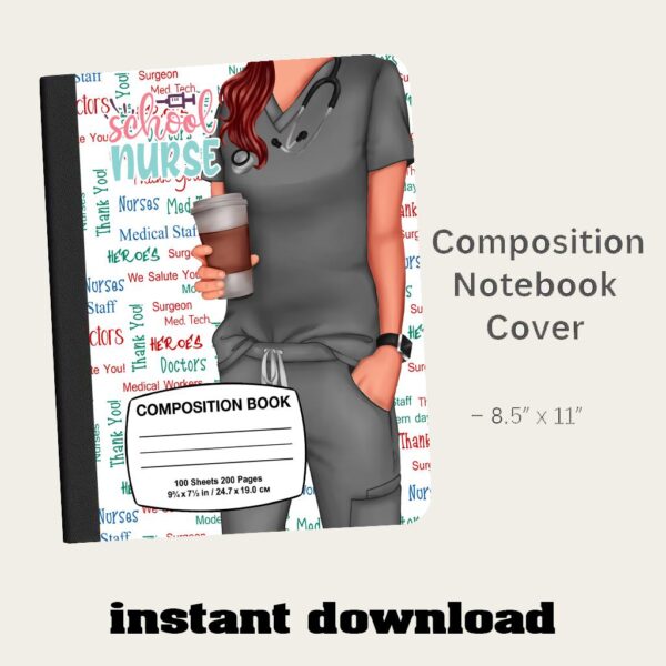 Nurse Composition Notebook Cover PNG Bundle - Image 6