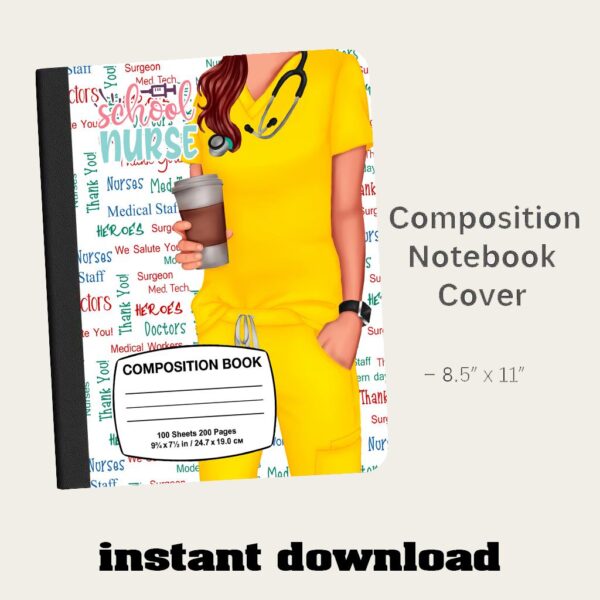 Nurse Composition Notebook Cover PNG Bundle - Image 13