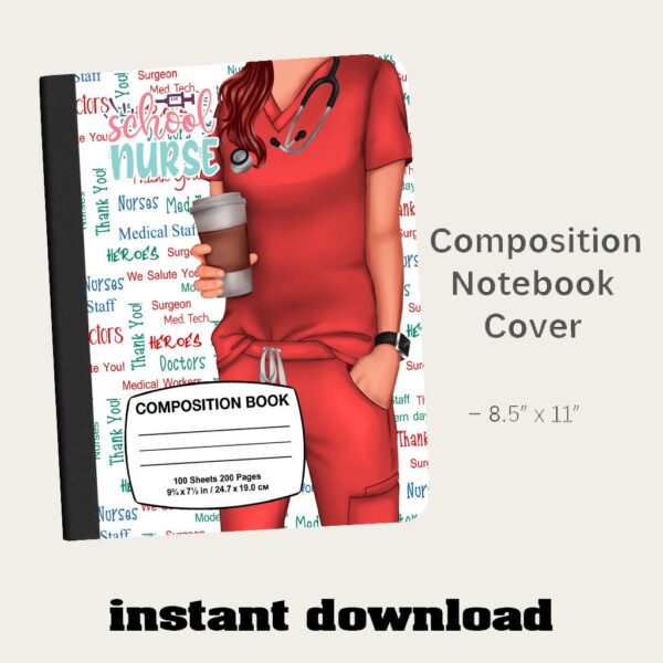 Nurse Composition Notebook Cover PNG Bundle - Image 2