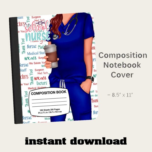 Nurse Composition Notebook Cover PNG Bundle - Image 7