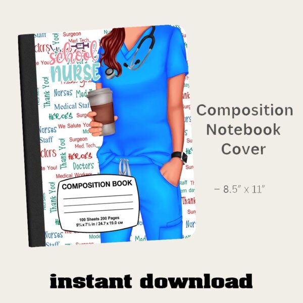 Nurse Composition Notebook Cover PNG Bundle - Image 8