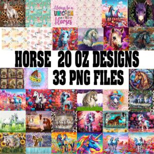 Horses 20oz Tumbler Design Bundle