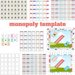 9 Editable Monopoly Game Templates – Customizable Canva Board Game Bundle