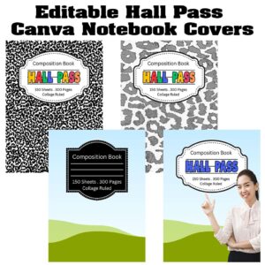 Editable Hall Pass Notebook Covers