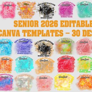 Senior 2026 Editable Canva Templates – 30 Designs
